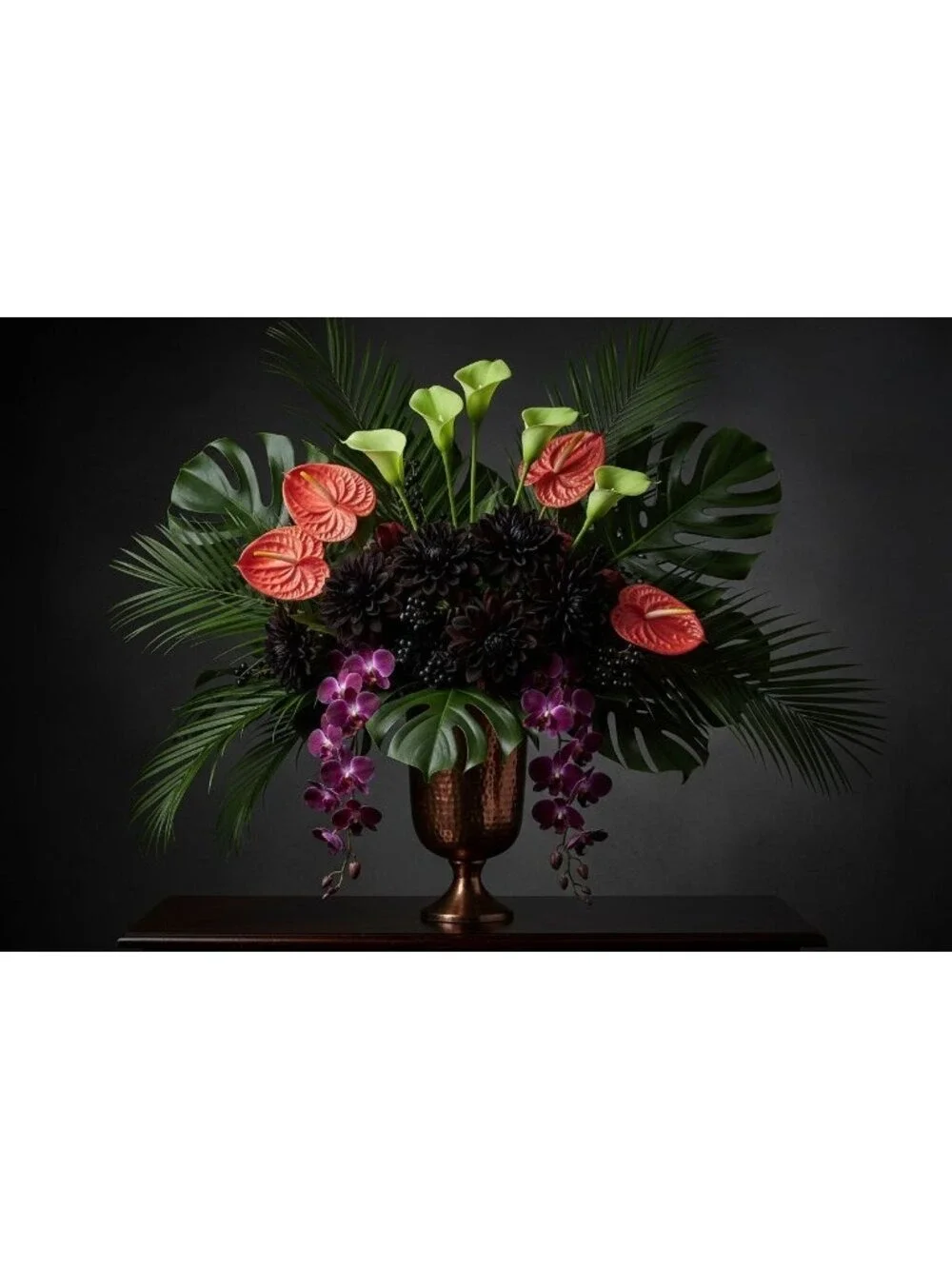 Artificial Green Calla Lily Stems, Real Touch Faux Flowers, 15 Inch, Set of 5